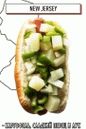 hot dog cu cartofi, ardei gras și ceapă