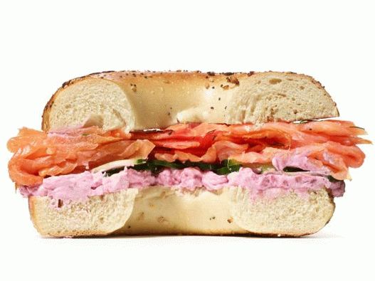 Sandwich Bagel cu somon, hrean și cremă de brânză (nr. 27)