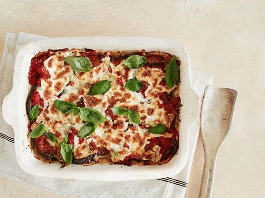 Vinete foto cu parmezan și mozzarella