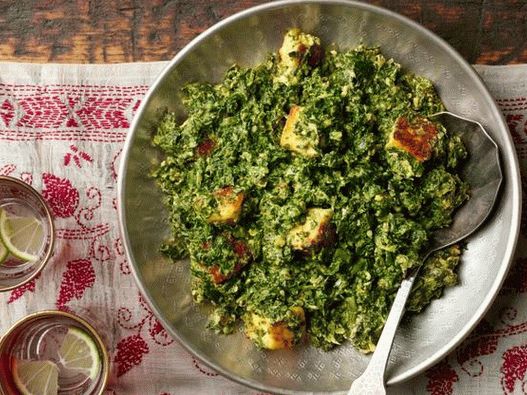 Saag panir - spanac cu brânză indiană prăjită