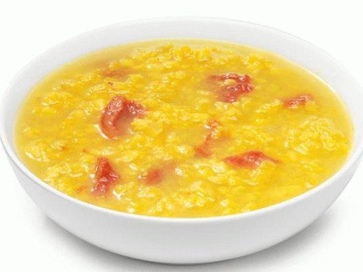 Supa de linte foto cu roșii uscate la soare și curry
