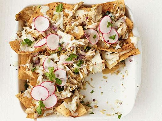 Foto de Chilakiles cu pui și dovlecel