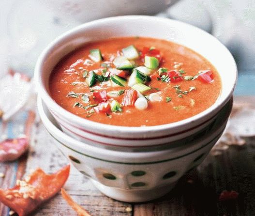 Foto ciorba de gazpacho rece spaniolă