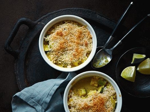 Foto cu curry în lapte de cocos, coapte în ghivece
