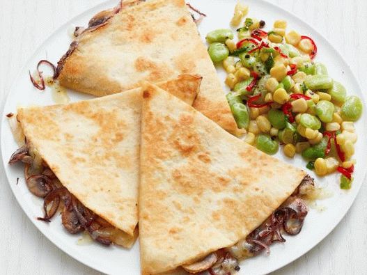 Foto de Quesadilla cu sukkotash și ciuperci