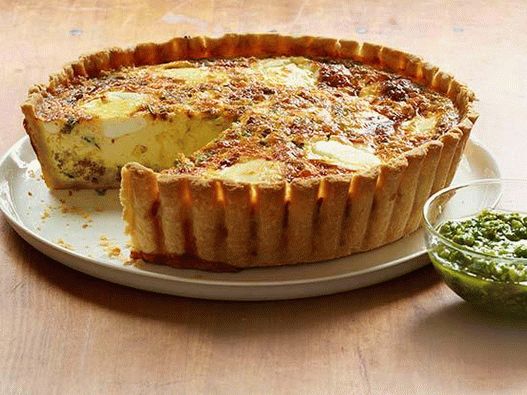 Foto de Quiche cu carne tocată și brânză de capră
