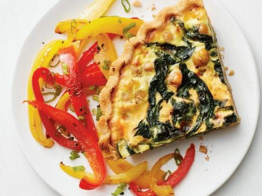 Foto de Quiche cu spanac, năut și ardei dulce
