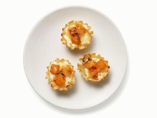 Coșuri de patiserie foto Filo cu umplutură de caș și dovleac