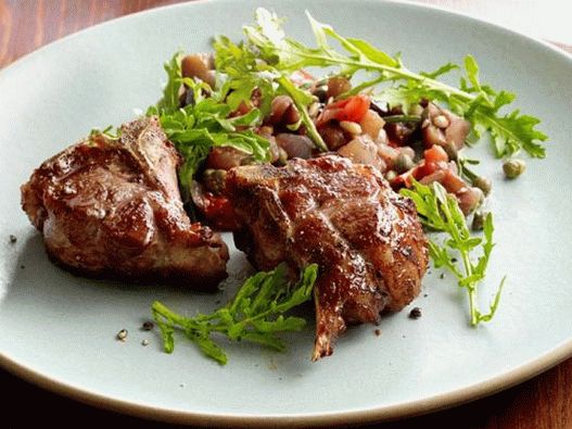 Cutite de miel cu caponata de vinete