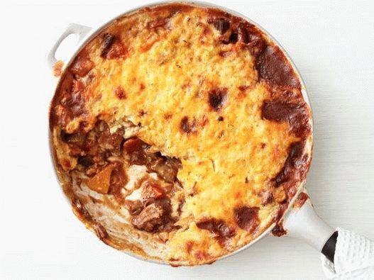 Caserola de porumb foto cu dovleac și vită într-un aragaz lent