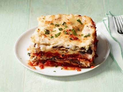 Foto cu Lasagna cu conopidă și ciuperci de pădure