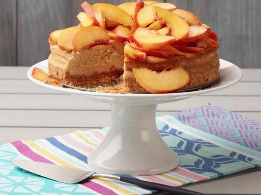 Cheesecake cu piersici într-un aragaz lent
