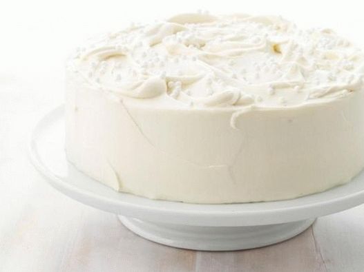 Fotografia felului de mâncare - Tort de migdale cu glazură de ciocolată albă