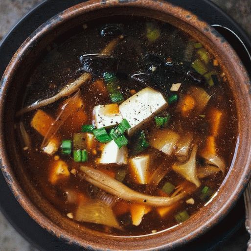 Supa foto Miso cu ciuperci Tofu și Muer