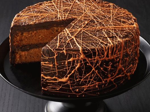 Tort de morcovi foto cu cremă de ciocolată