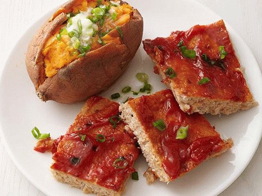 Foto cu pâine cu carne de curcan cu cartofi dulci