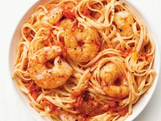 Foto de creveți și tomate Pasta