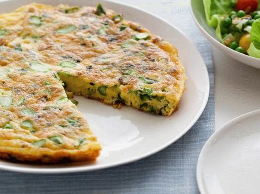 Frittata cu brânză și sparanghel