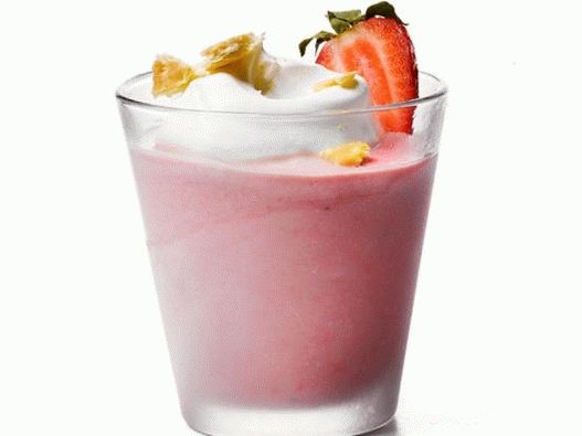 Foto - cocktail cu înghețată de căpșuni