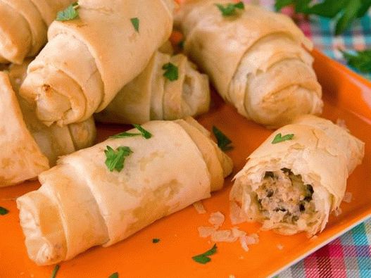 Filo de patiserie cu carne tocată