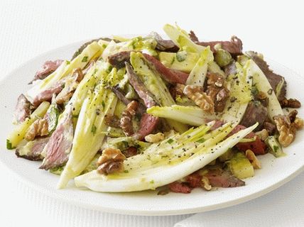 Salată de cicoare foto cu vită