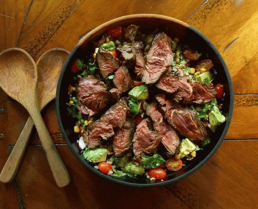 Salată foto cu carne de vită și fasole