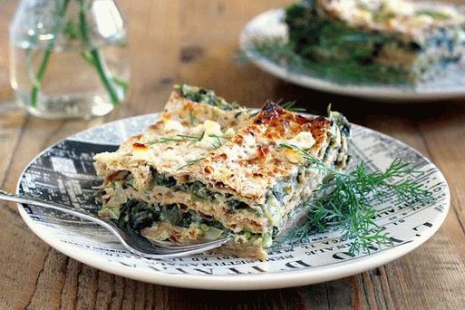 Foto cu lasagna sefardică cu curcan și vinete