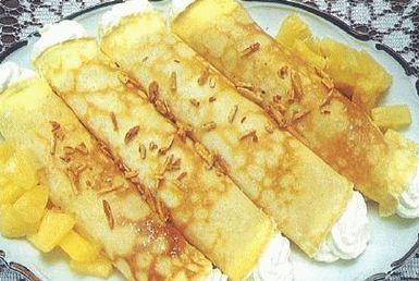 Foto Clătite cu brânză cu ananas prăjit