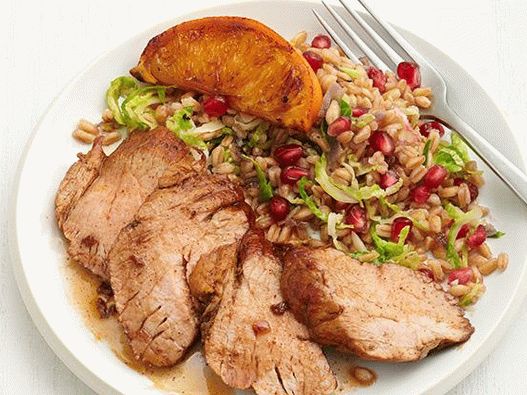 Foto Porc în glazură de citrice cu boabe de farro