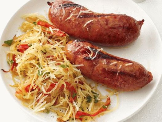 Fotografie cu dovleac de spaghete cu kupaty
