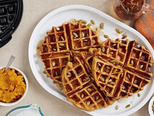 Foto de Waffles de dovleac cu sirop de portocală