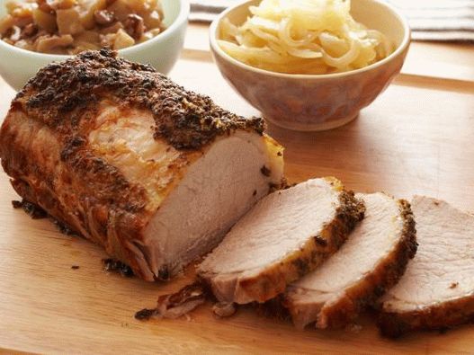 Foto Filet de porc coapte în suc de mere și sos de mere