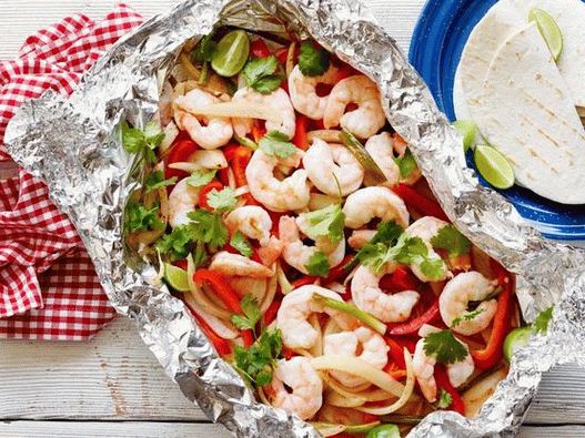 Făină de creveți folositoare în folie la grătar